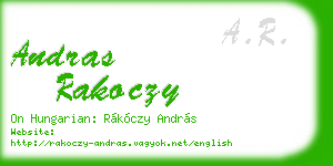 andras rakoczy business card